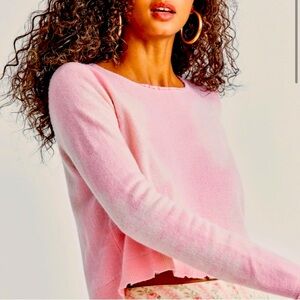 🎁Like New LoveShack Fancy Solid Pink Wool/Cashmere Crew L/S Sweater- Size: XL